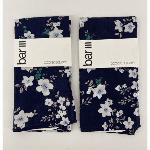 Bow Tie & Pocket Square Bundle - Alfani Laurel Stripe & Bar III Floral Print NEW - Picture 2 of 11